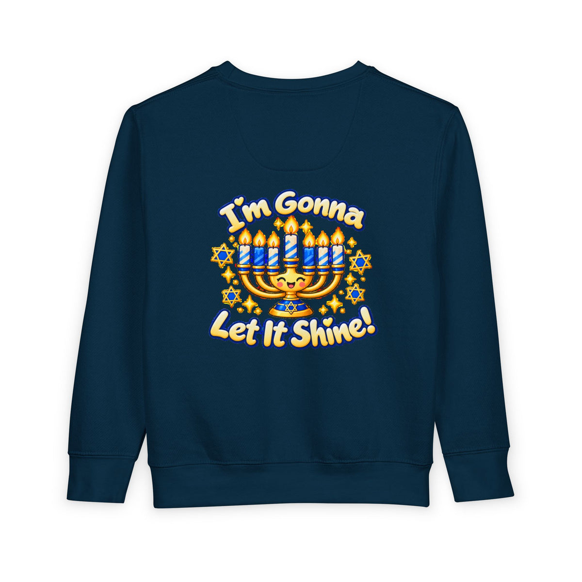 This Little Light of Mine Hanukkah Toddler Sweatshirt – Front & Back Menorah Pullover | I’m Gonna Let It Shine