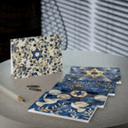 Greeting Card Set of 5 - Elegant Blue & Gold Star of David, Olive Branch, and Dove Notecards with Envelopes
