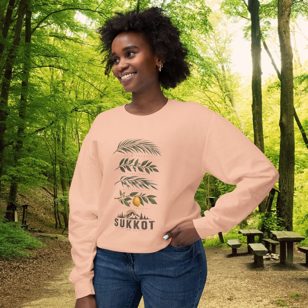 Sukkot Four Species Sweatshirt | Palm Myrtle Willow & Citron | Biblical Feast Day Crewneck Lev 23