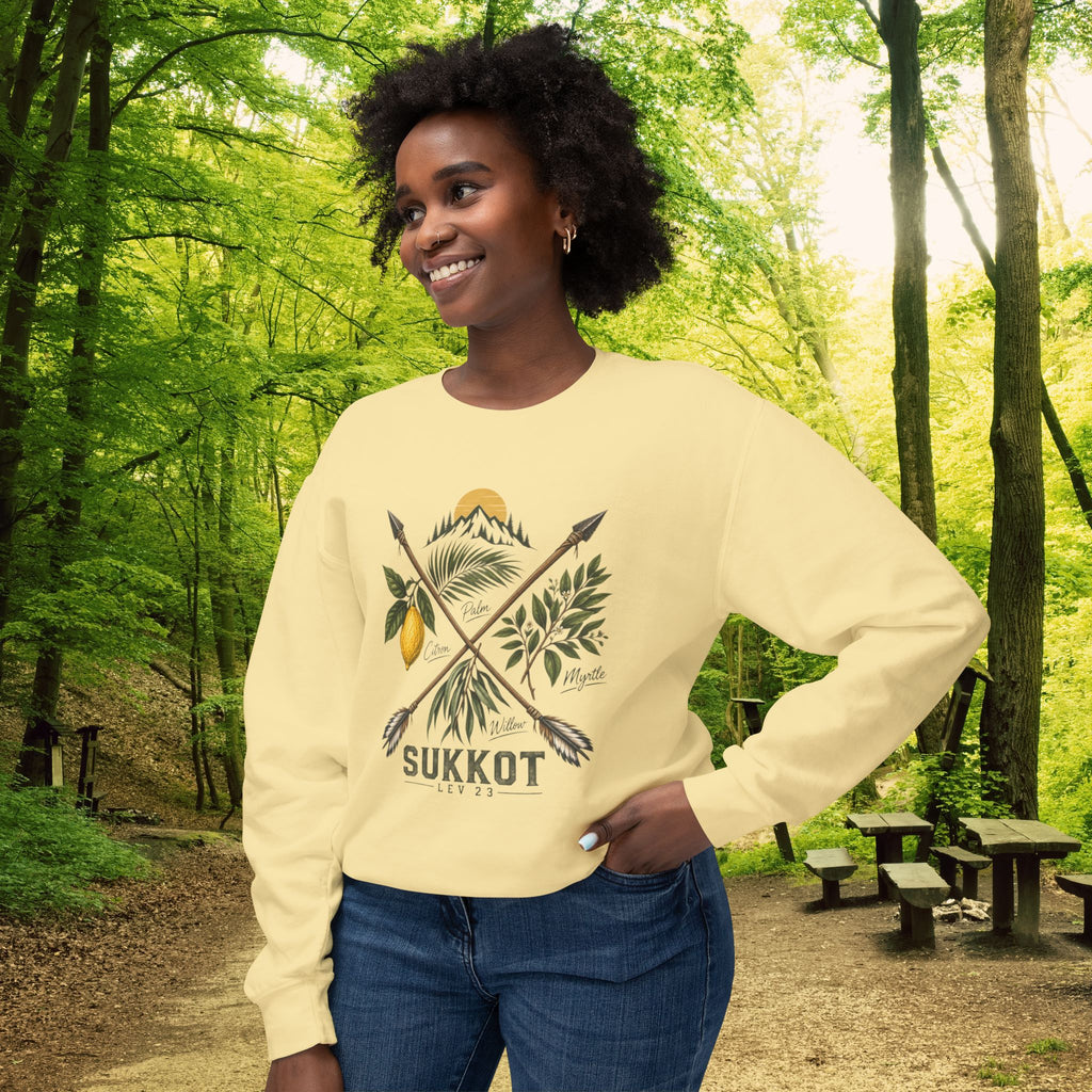 Sukkot Four Species Sweatshirt | Biblical Feast Day Outdoor Crewneck | Arba Minim Lev 23
