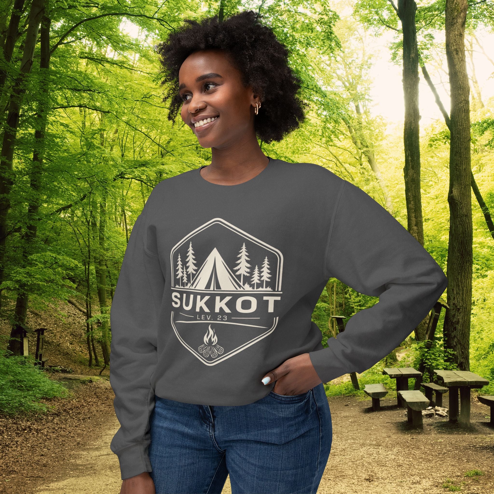 Sukkot Camp Badge Sweatshirt | Biblical Feast of Tabernacles Crewneck