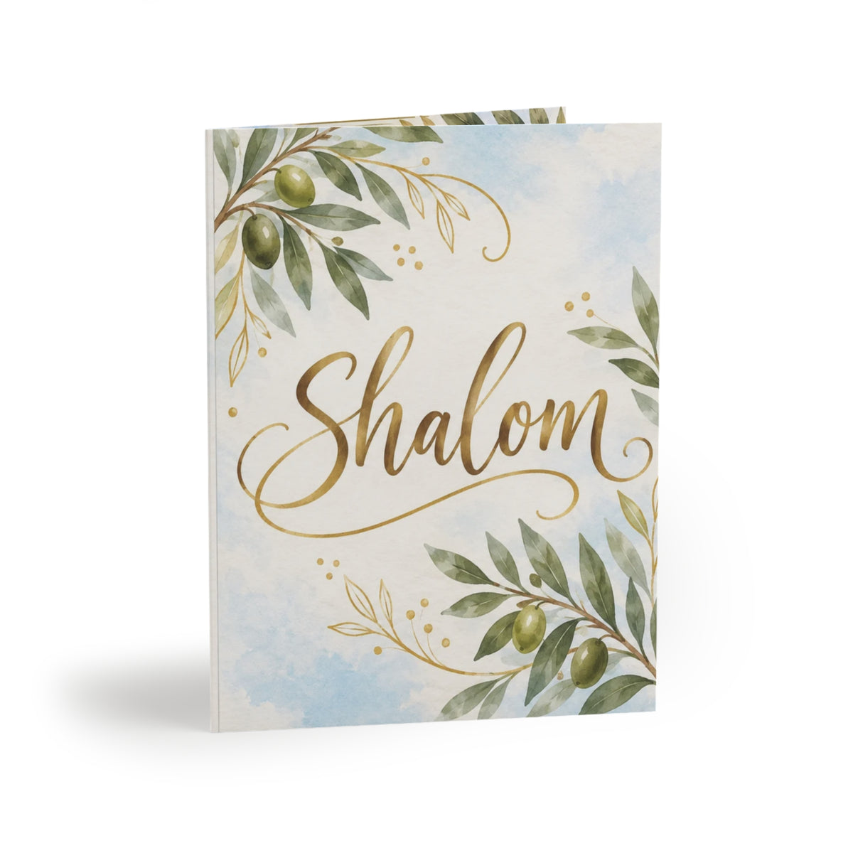 Olive Branch Shalom Greeting Card | Faith-Based Encouragement Card (8, 16, and 24 pcs)