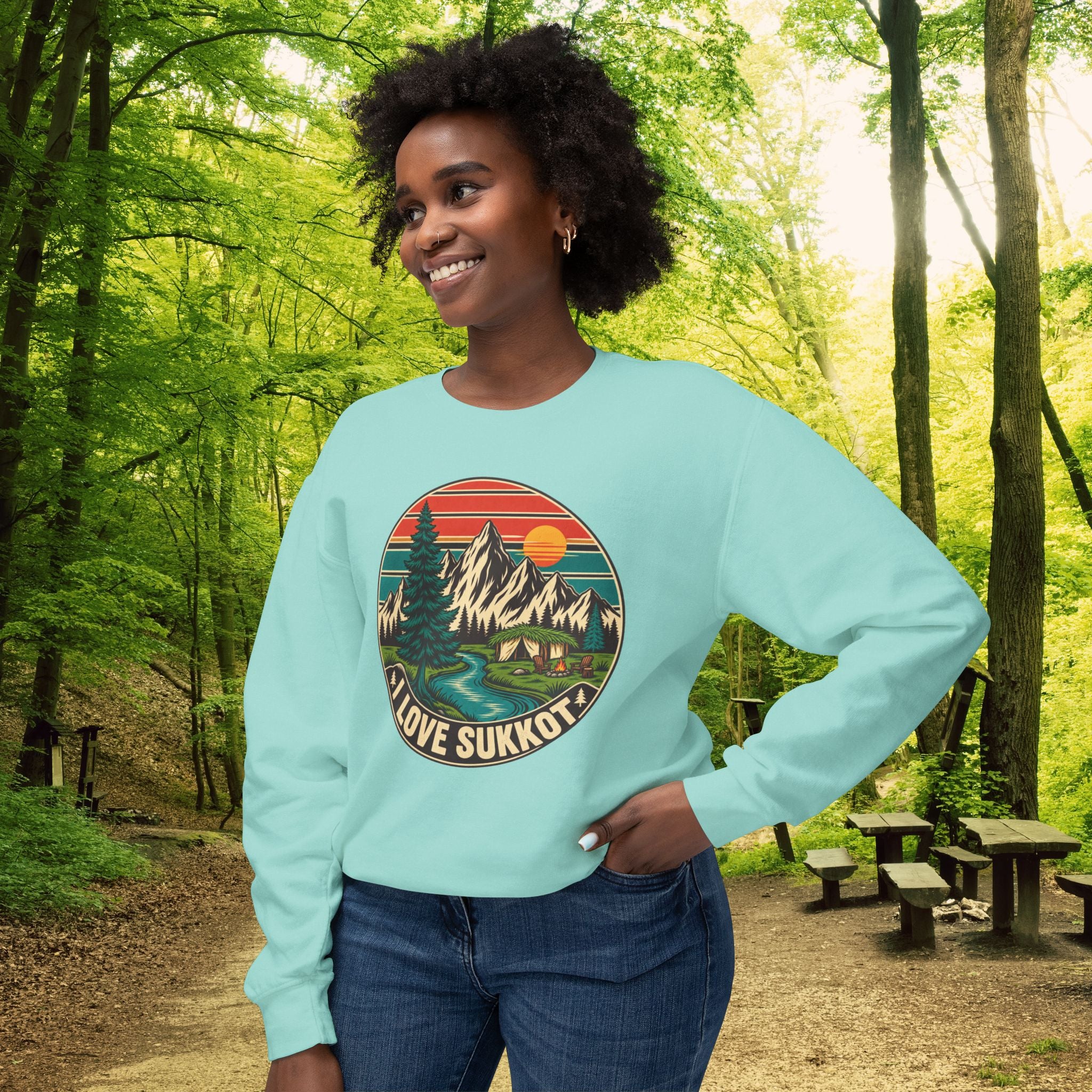 I Love Sukkot Sweatshirt | Vintage Feast of Tabernacles Camping Crewneck