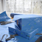 Blue Hanukkah Wrapping Paper | Menorah Gift Wrap