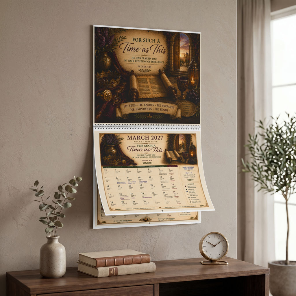 Biblical Hebrew Calendar 2026–2027 | Appointed Times & Feast Days Wall Calendar