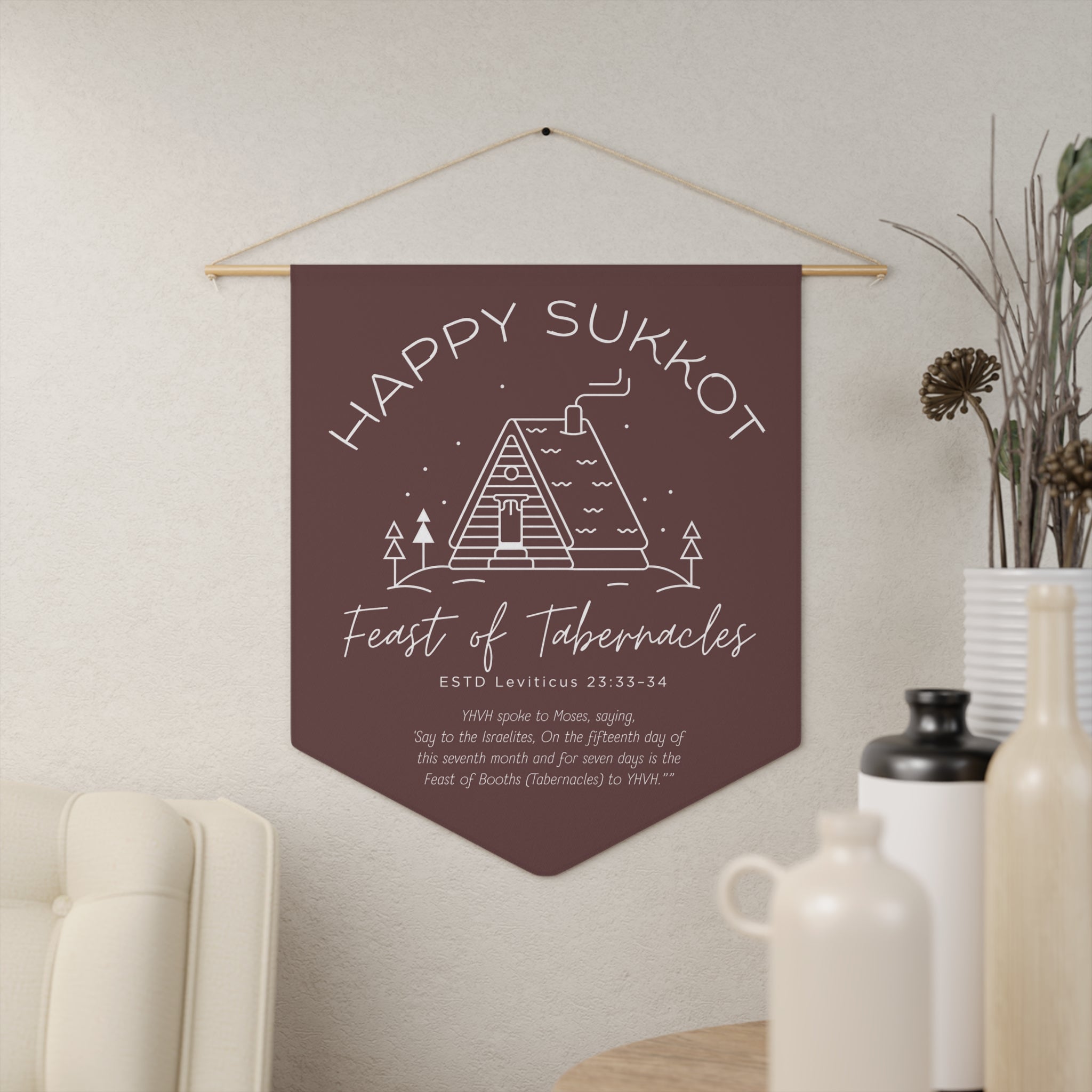 Happy Sukkot – Feast of Tabernacles Wall Pennant