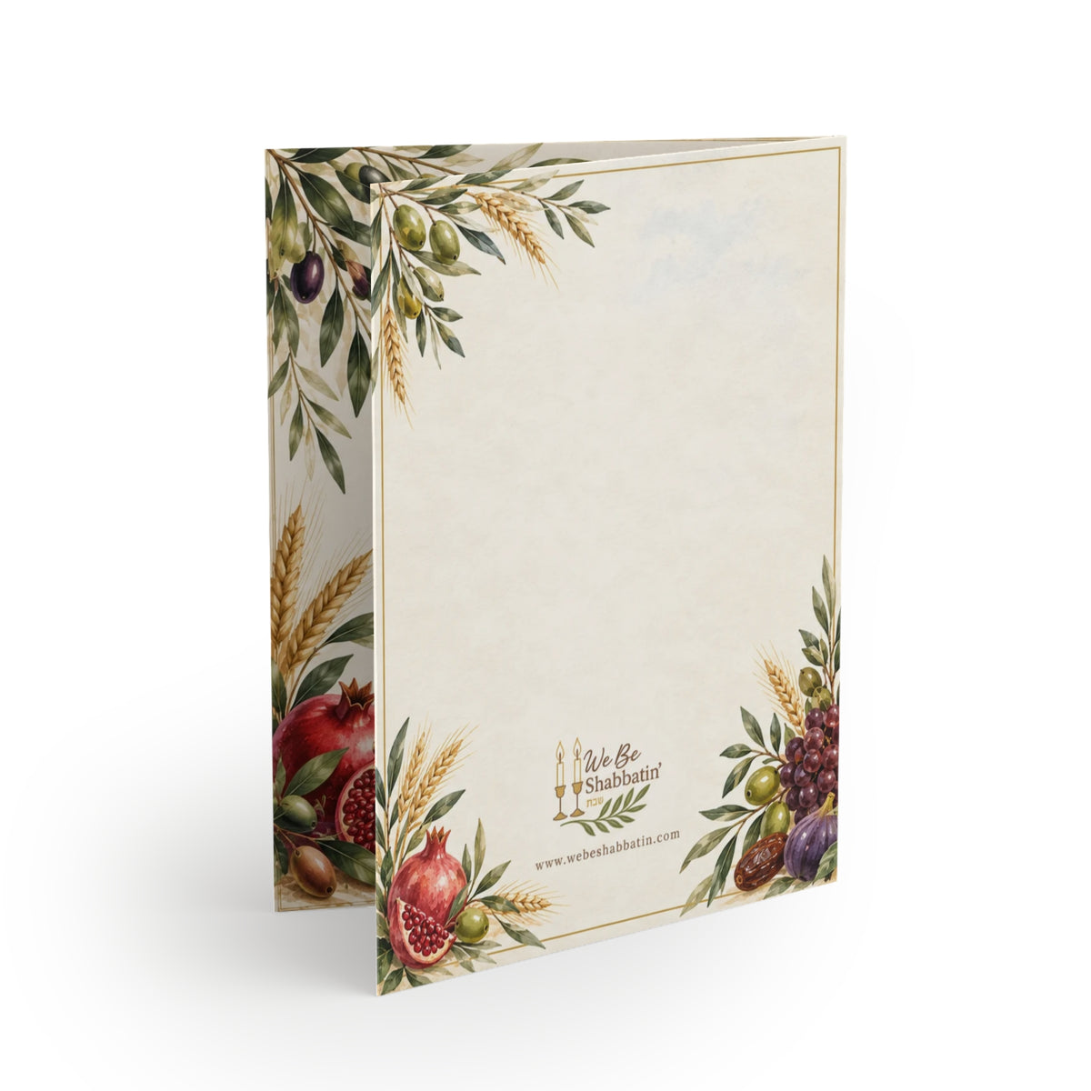 Blessings Abundantly Greeting Card | Seven Species Faith-Based Card (8, 16, and 24 pcs)