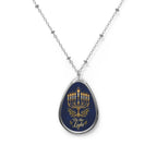 Be the Light Hanukkah Necklace | Blue and Gold Hanukkiah Pendant