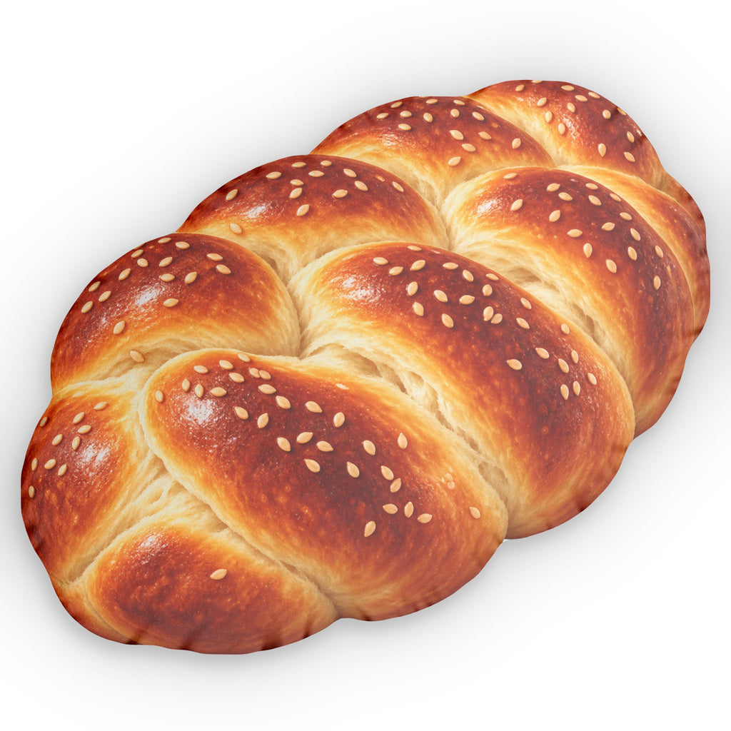 Challah Bread Shaped Pillow – Plush Shabbat Decorative Cushion for Kids & Jewish Home Décor