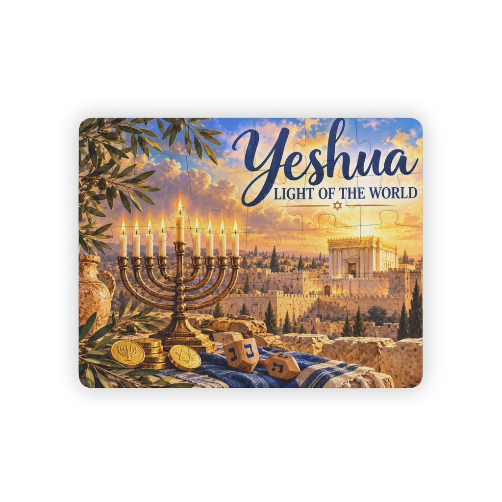 Yeshua Light of the World Hanukkah Puzzle for Kids – Messianic 30-Piece Jerusalem Puzzle