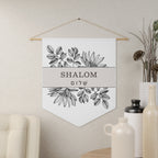 Shalom | Hebrew Botanical Wall Pennant
