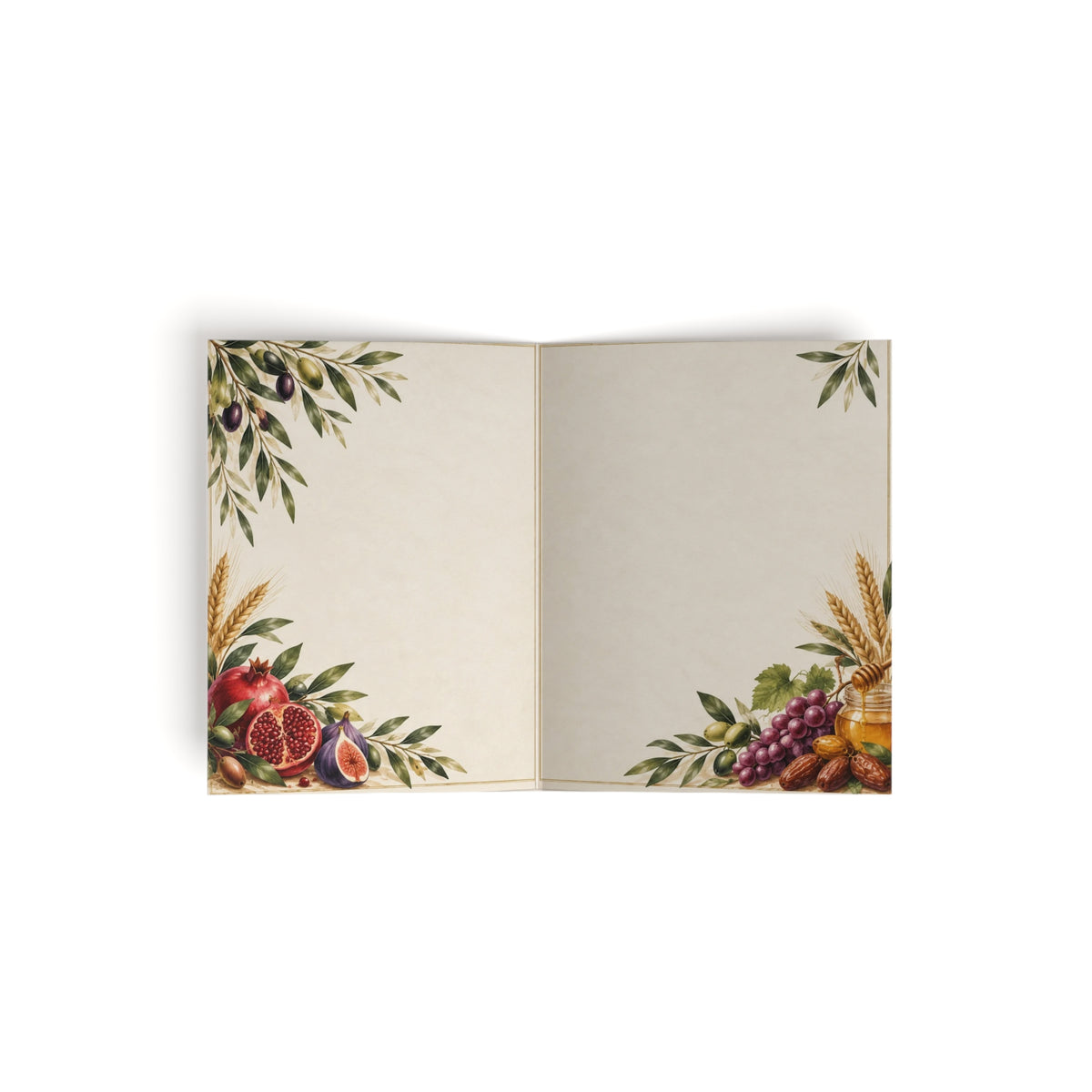 Blessings Abundantly Greeting Card | Seven Species Faith-Based Card (8, 16, and 24 pcs)