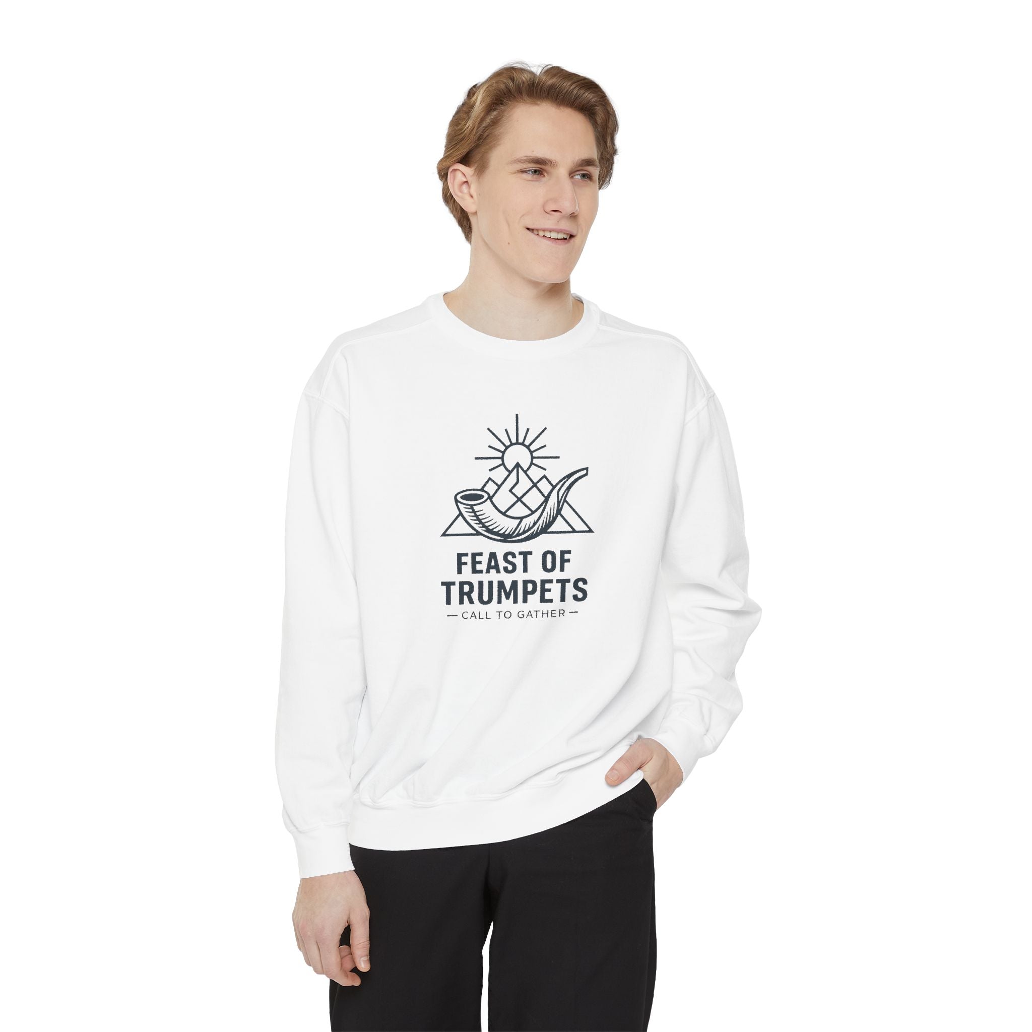 Feast of Trumpets Sweatshirt — 'Feast of Trumpets' Shofar