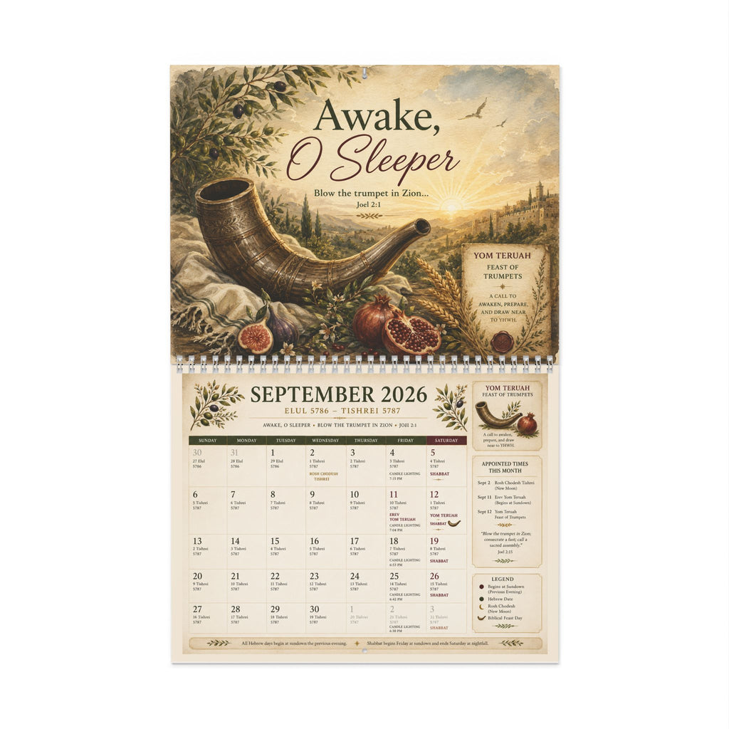 Biblical Hebrew Calendar 2026–2027 | Appointed Times & Feast Days Wall Calendar