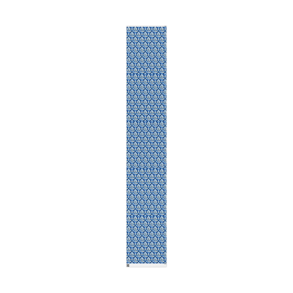 Blue & Gold Floral Wrapping Paper  |  Elegant Judaica Gift Wrap
