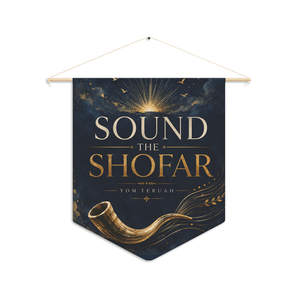 Sound the Shofar | Yom Teruah Midnight Blue Wall Pennant
