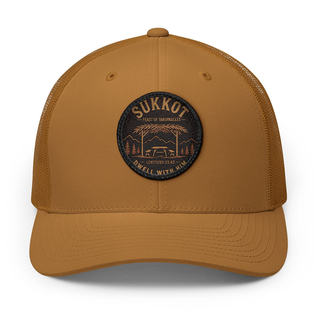 Men’s Sukkot Dwelling Hat | Embroidered Trucker Cap | Feast of Tabernacles Outdoor Hat