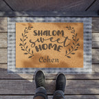 Personalized Shalom Sweet Home Welcome Mat