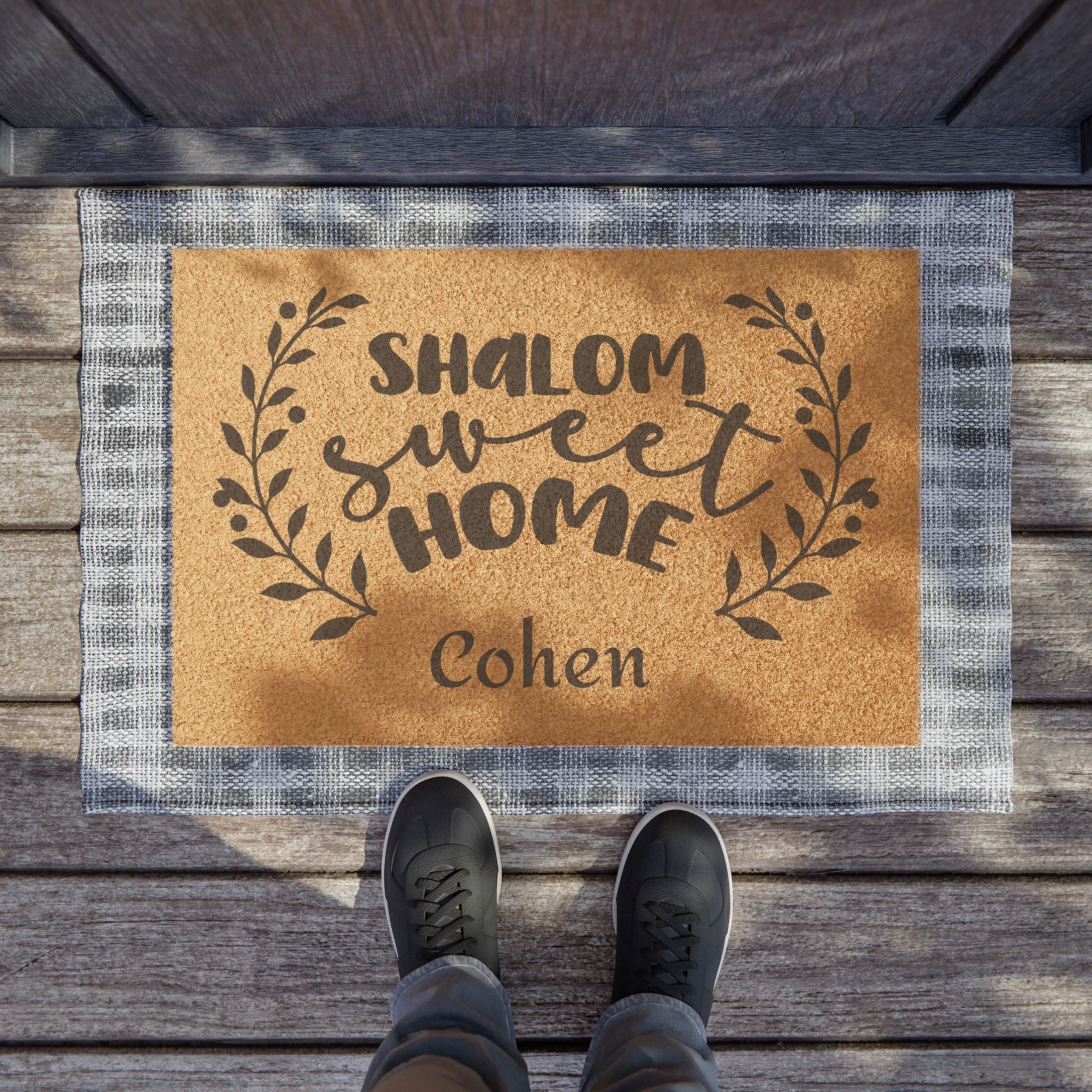 Personalized Shalom Sweet Home Welcome Mat