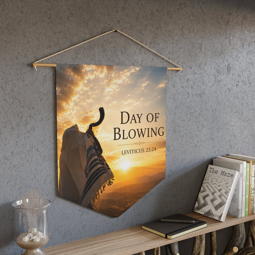 Day of Blowing | Leviticus 23:24 Shofar Wall Pennant