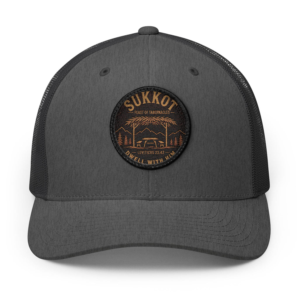 Men’s Sukkot Dwelling Hat | Embroidered Trucker Cap | Feast of Tabernacles Outdoor Hat