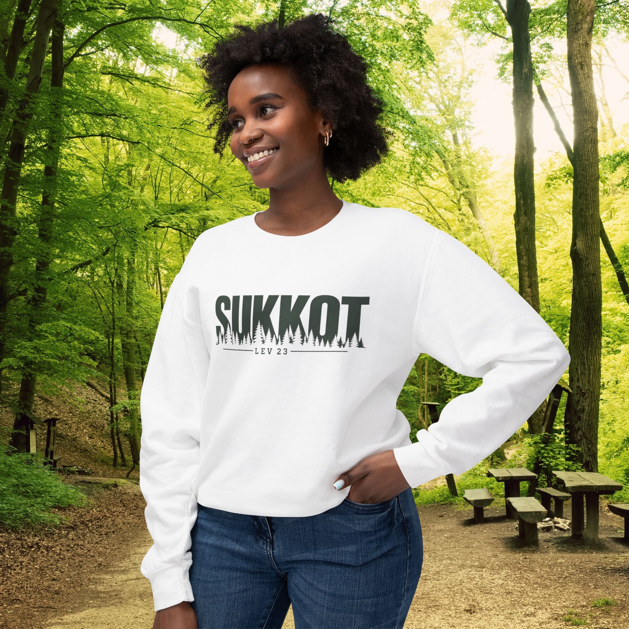 Sukkot Among the Pines Sweatshirt | Biblical Feast of Tabernacles Crewneck | Lev 23