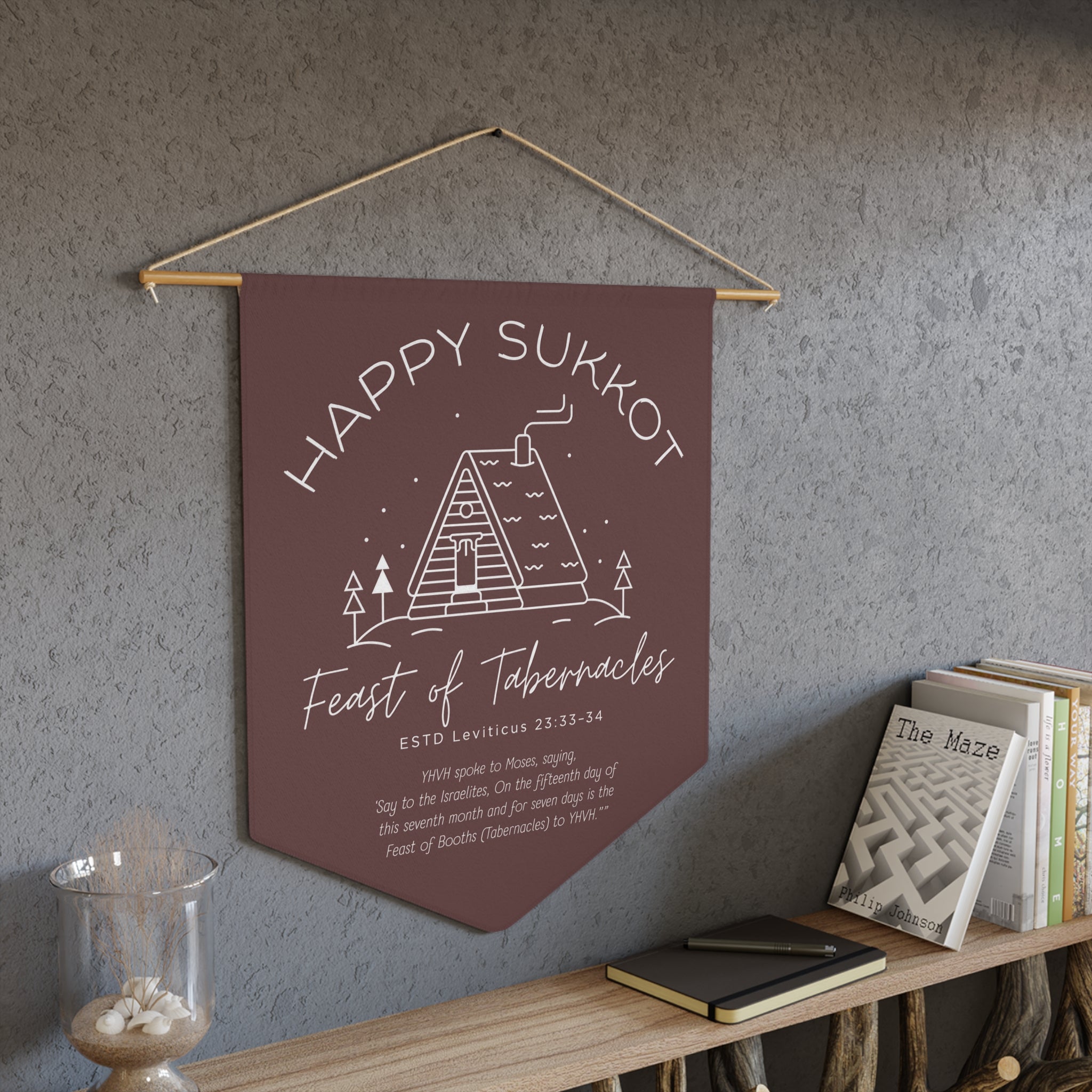Happy Sukkot – Feast of Tabernacles Wall Pennant