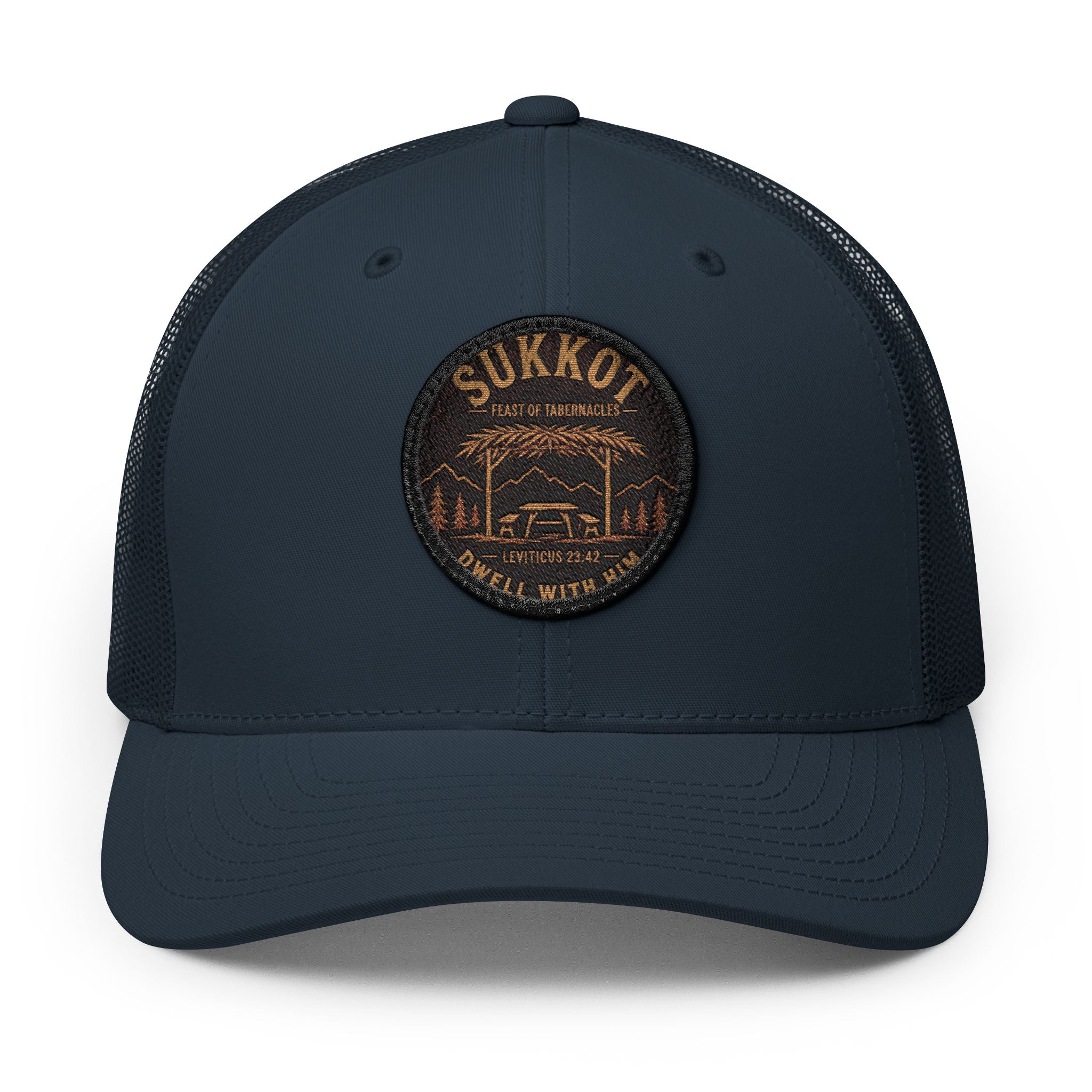 Men’s Sukkot Dwelling Hat | Embroidered Trucker Cap | Feast of Tabernacles Outdoor Hat