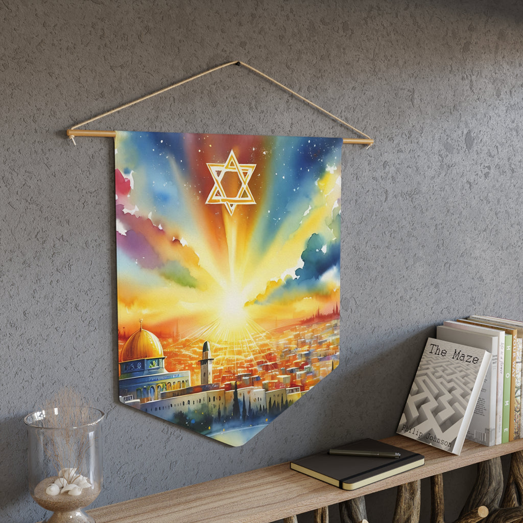 Light Over Jerusalem | Wall Pennant