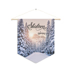 Shalom Snowy Pines Pennant | Winter Landscape Wall Banner