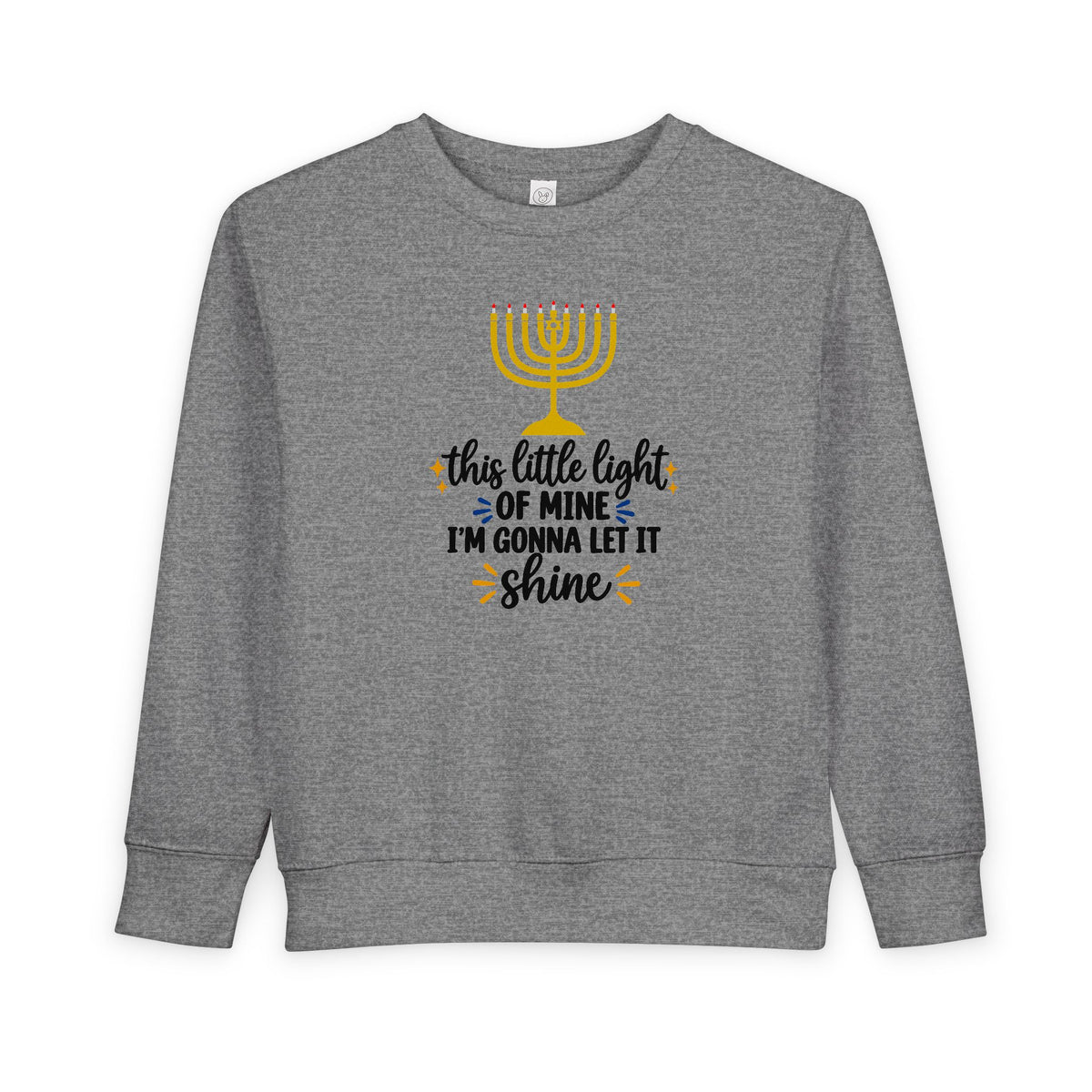 This Little Light of Mine Hanukkah Toddler Sweatshirt – Hanukkiah “I’m Gonna Let It Shine” Crewneck