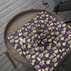 Shabbat Wrapping Paper | Elegant Navy & Gold Judaica Gift Wrap with Candles, Challah, Stars |