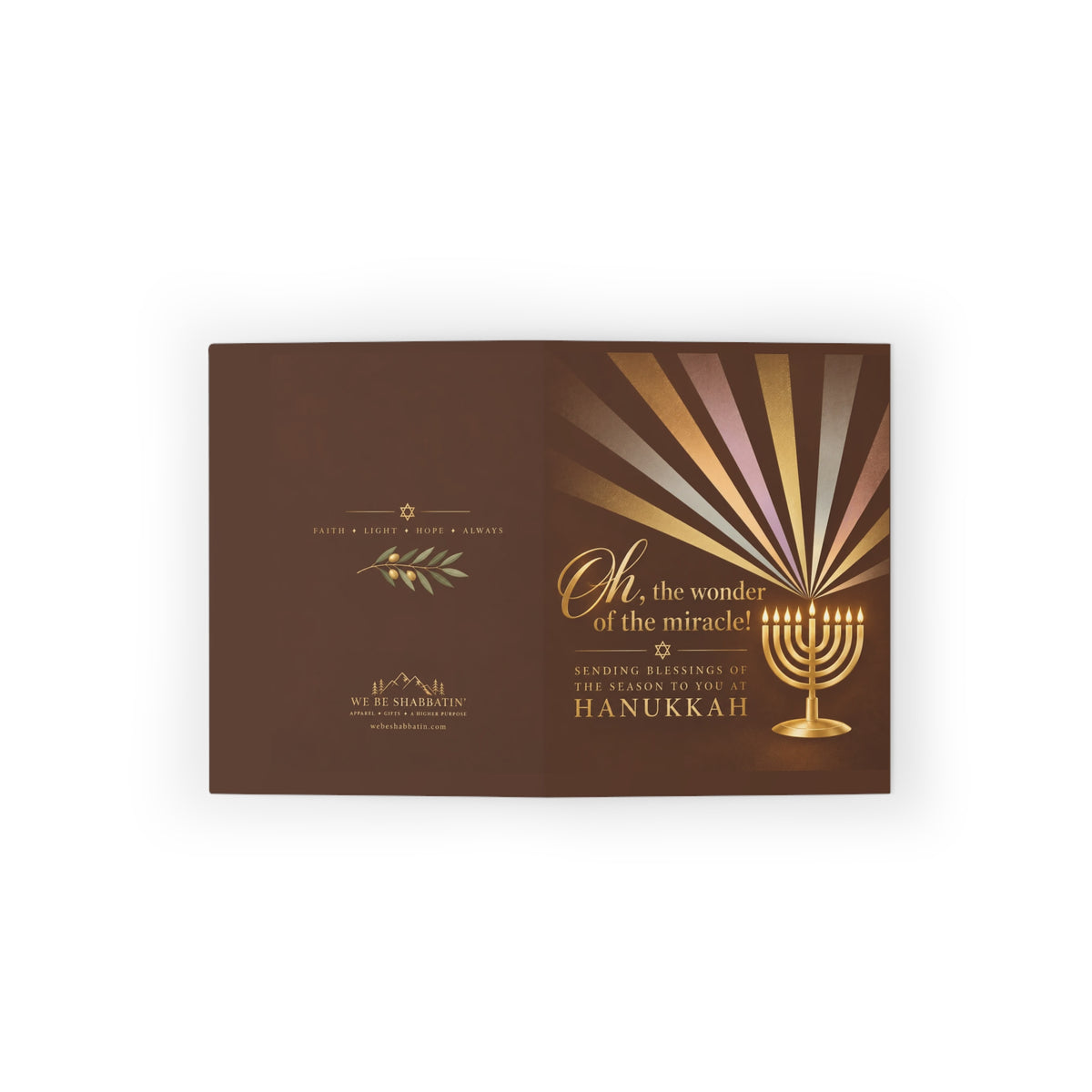 Oh, the Wonder of the Miracle Hanukkah Card | Festival of Lights Greeting Card (8, 16, and 24 pcs)