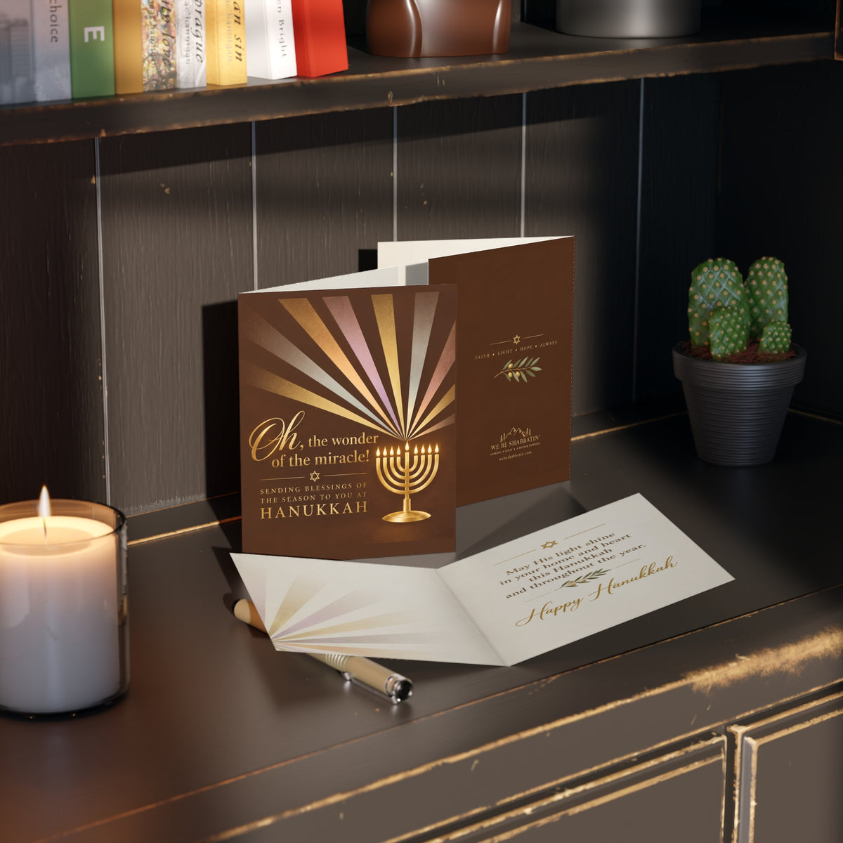 Oh, the Wonder of the Miracle Hanukkah Card | Festival of Lights Greeting Card (8, 16, and 24 pcs)
