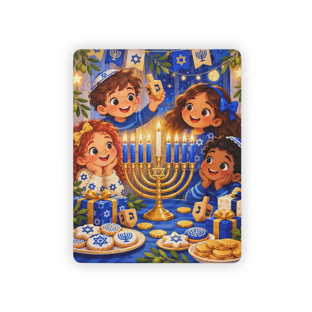 Hanukkah Puzzle for Kids – 30-Piece Menorah, Dreidel & Festival of Lights Puzzle