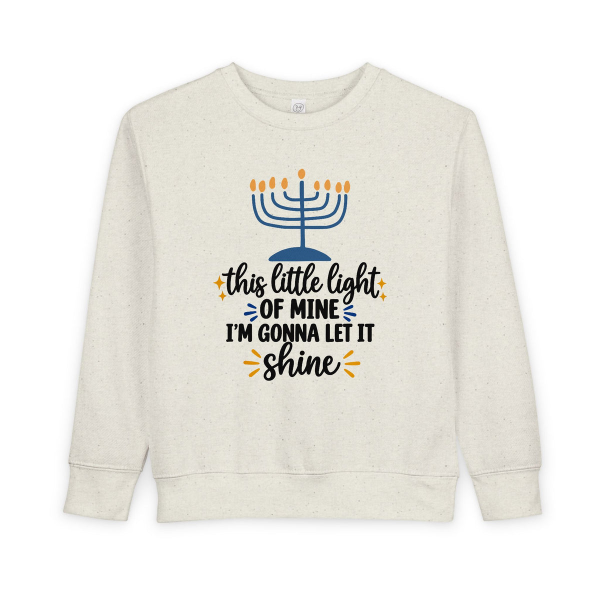 This Little Light of Mine Hanukkah Toddler Sweatshirt – Hanukkiah “I’m Gonna Let It Shine” Crewneck