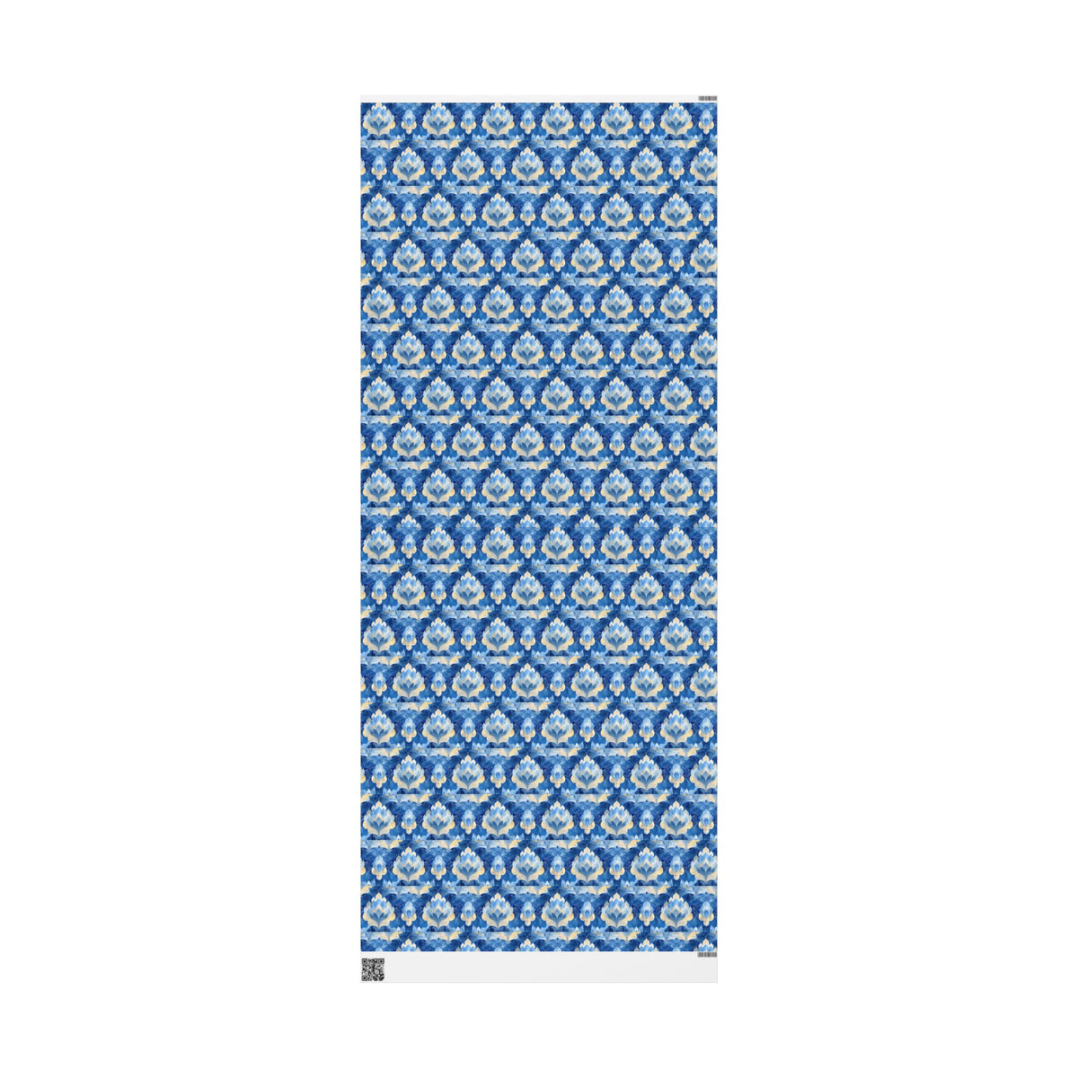 Blue & Gold Floral Wrapping Paper  |  Elegant Judaica Gift Wrap