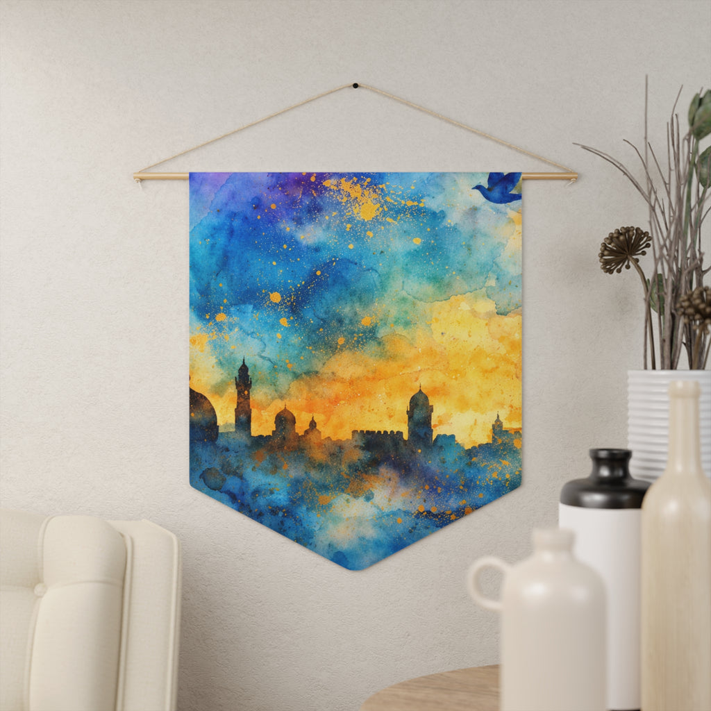 Jerusalem | Watercolor Skyline Wall Pennant