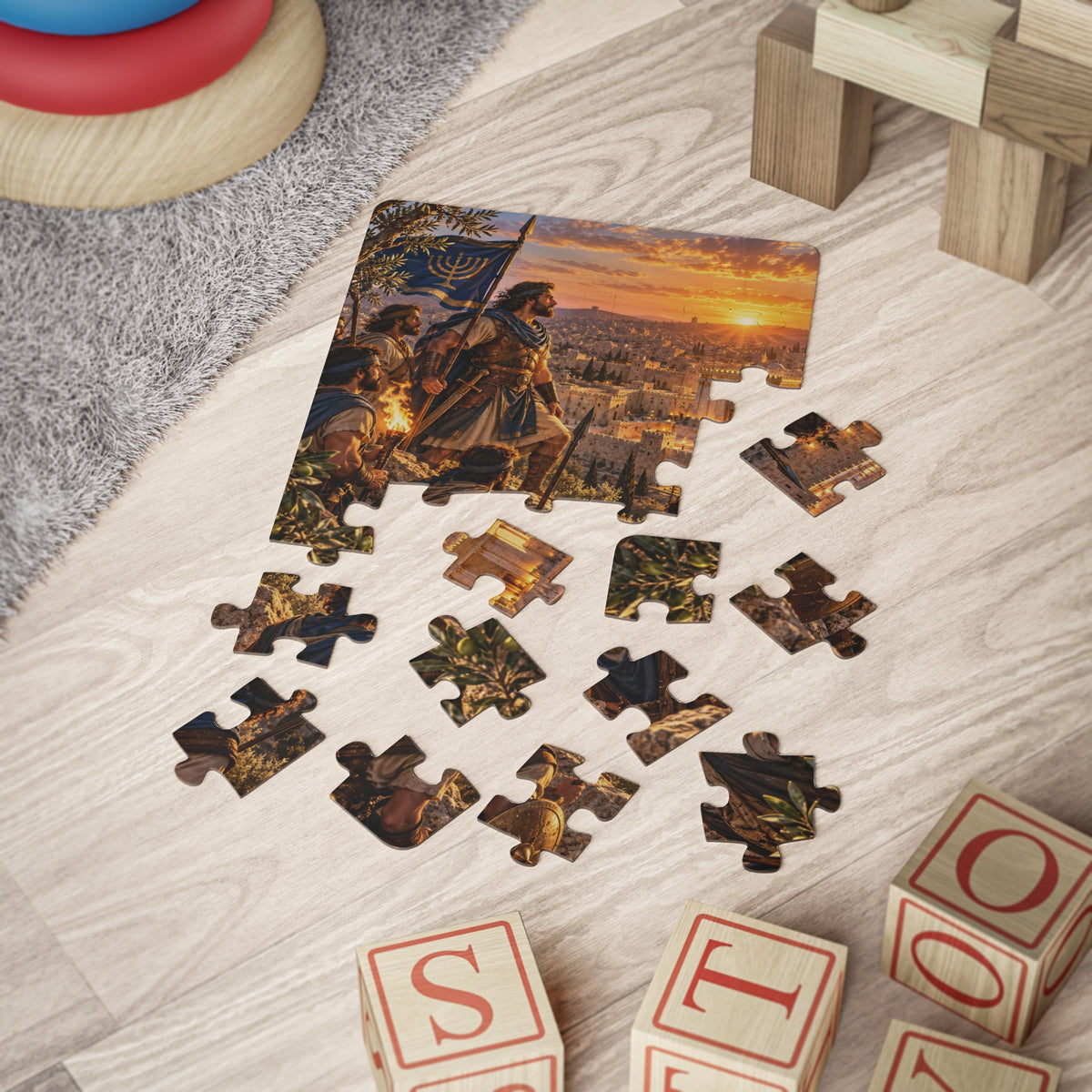 Maccabees Over Jerusalem – 30-Piece Hanukkah History Puzzle for Older Kids