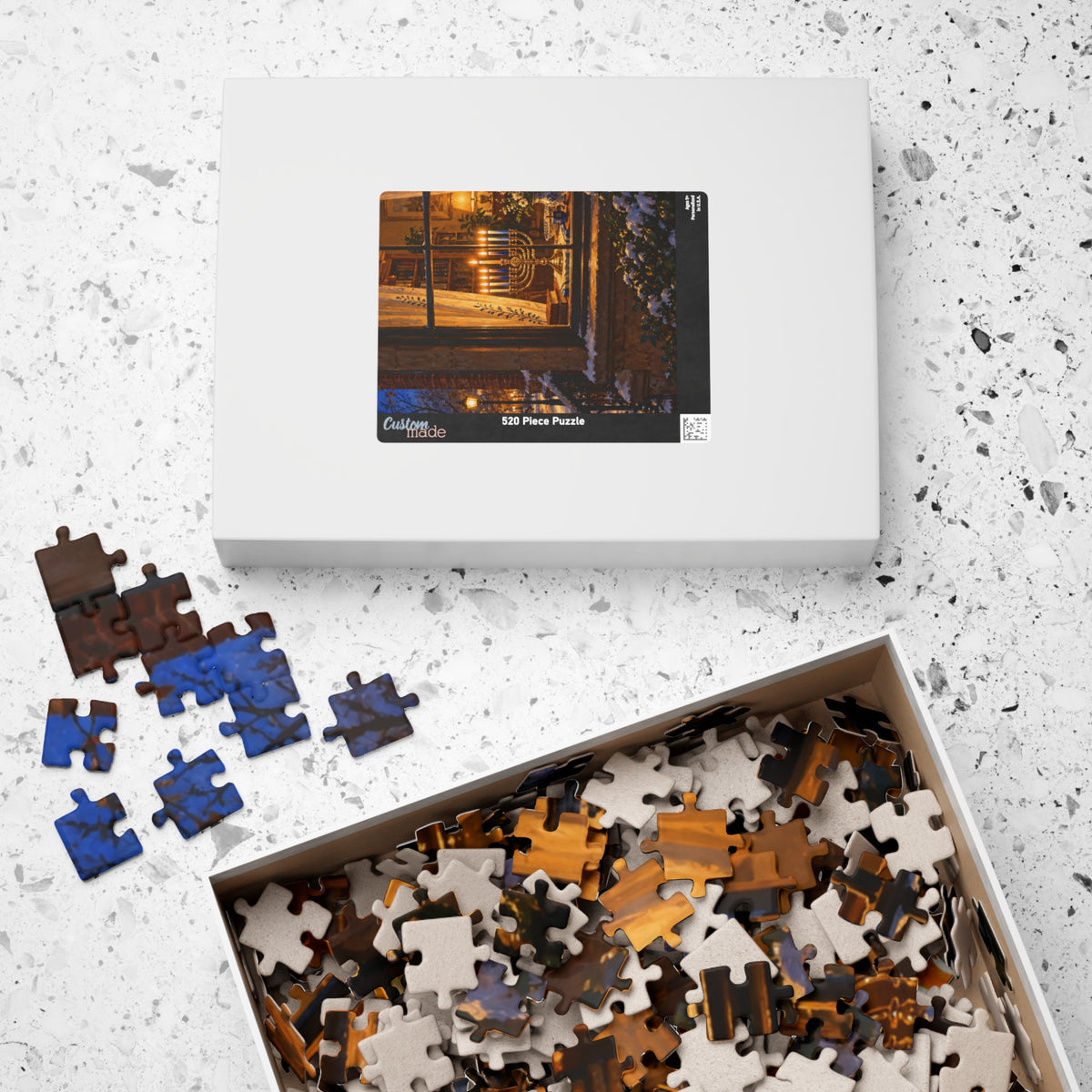 Hanukkah Puzzle for Adults – Glowing Hanukkiah Window Oil Painting Puzzle | 110–1014 Pieces