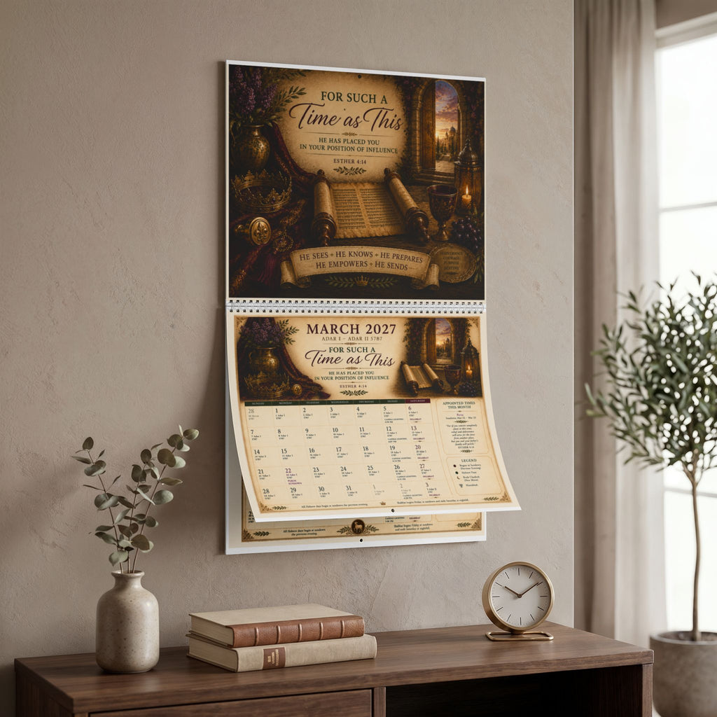 Biblical Hebrew Calendar 2026–2027 | Appointed Times & Feast Days Wall Calendar