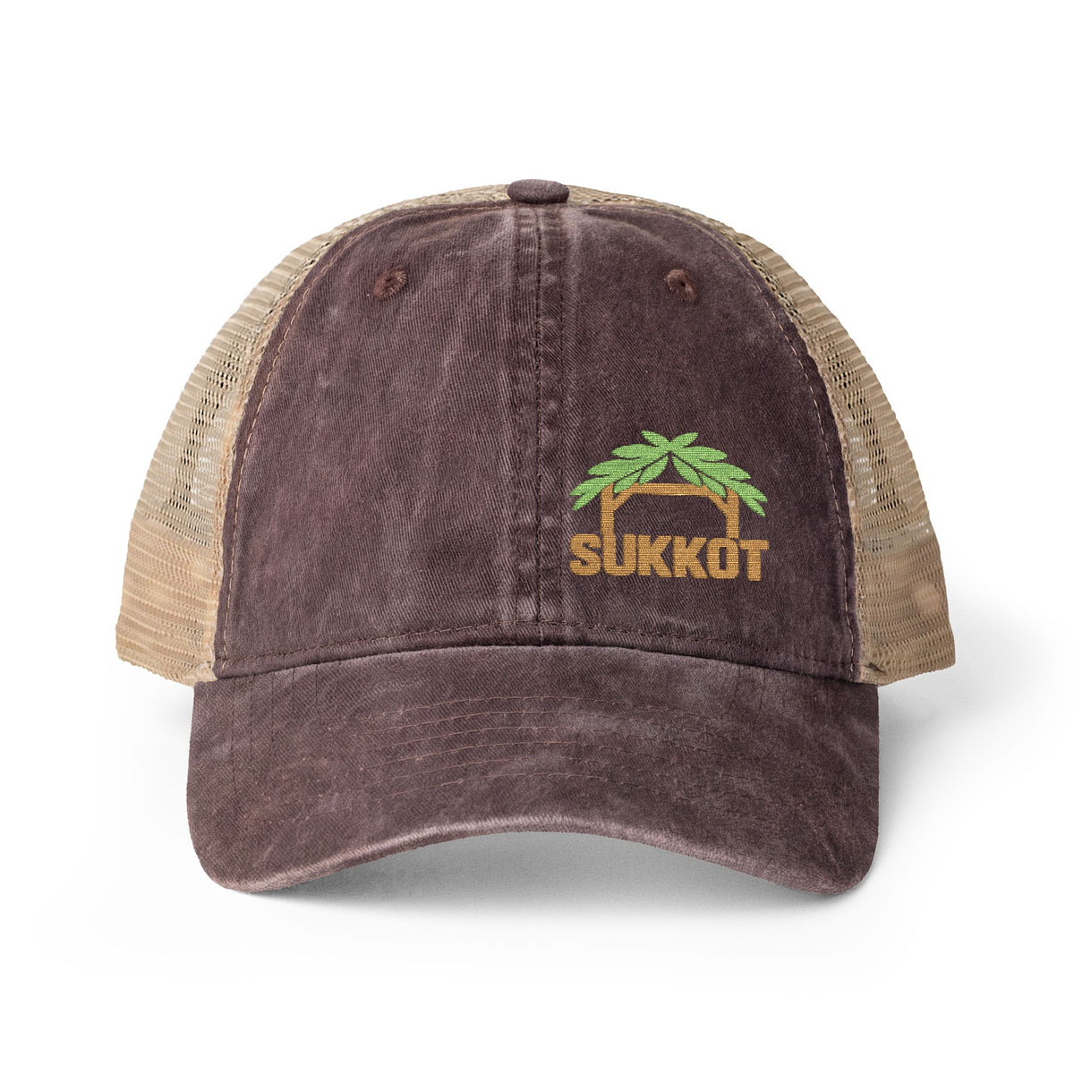 Sukkot – Women's Embroidered Ponytail Hat