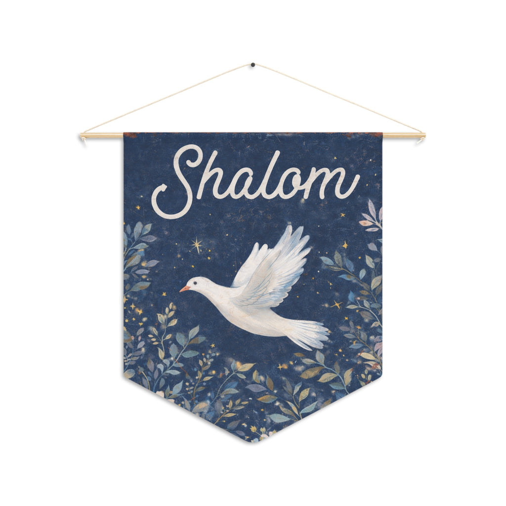 Shalom Dove Pennant | Wall Banner, Peace Prayer Home Decor