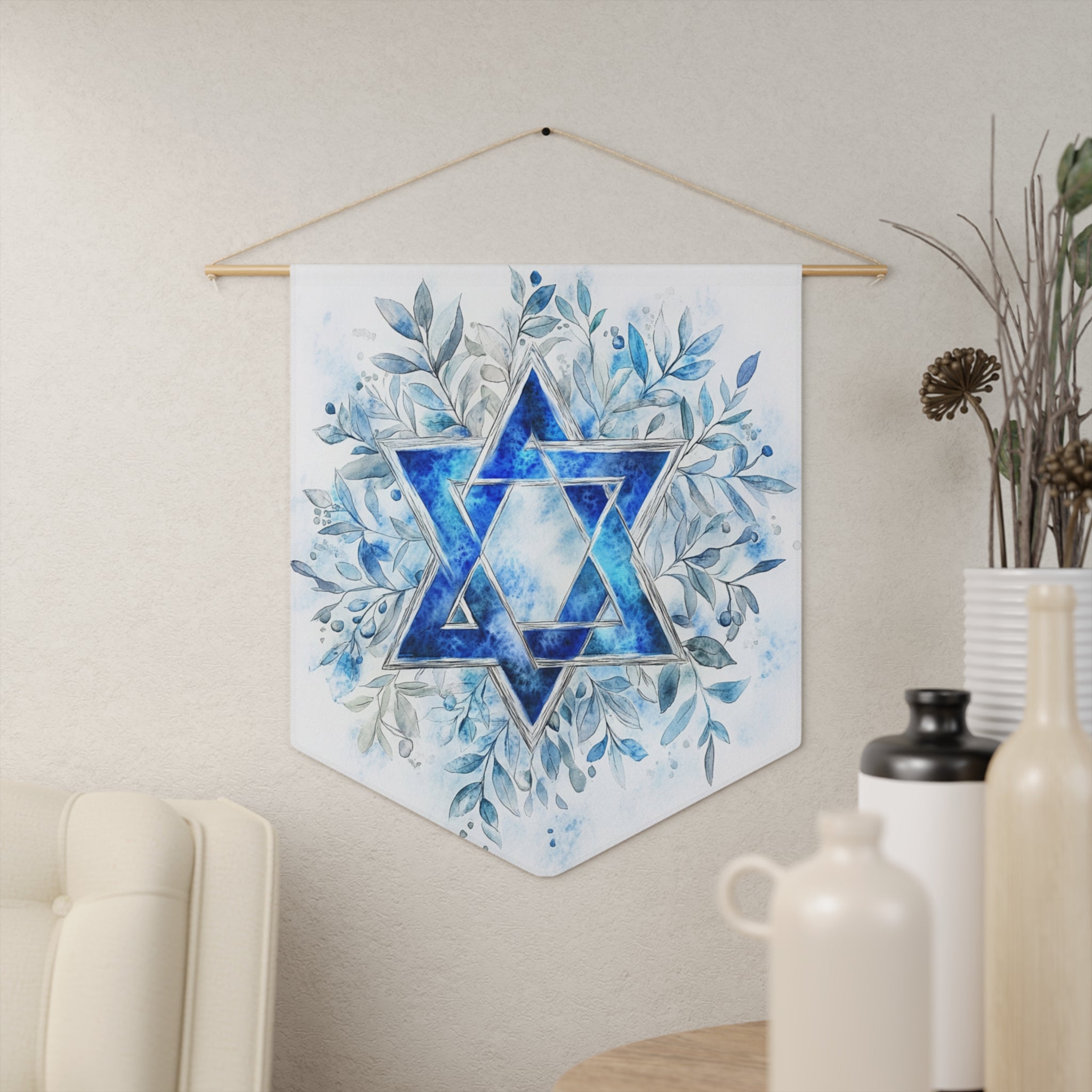 Star of David | Watercolor Wall Pennant