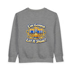 This Little Light of Mine Hanukkah Toddler Sweatshirt – Front & Back Menorah Pullover | I’m Gonna Let It Shine