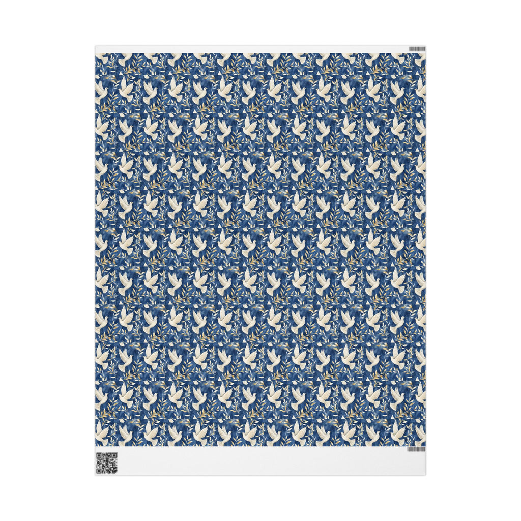 Peace Dove Wrapping Paper | Blue & Gold Judaica Gift Wrap