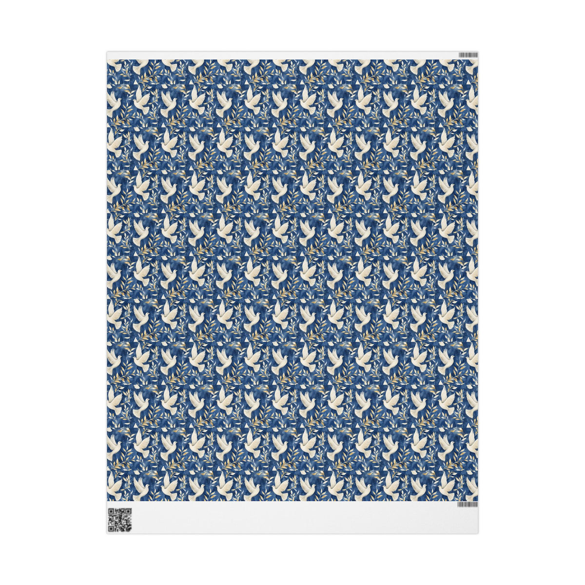 Peace Dove Wrapping Paper | Blue & Gold Judaica Gift Wrap