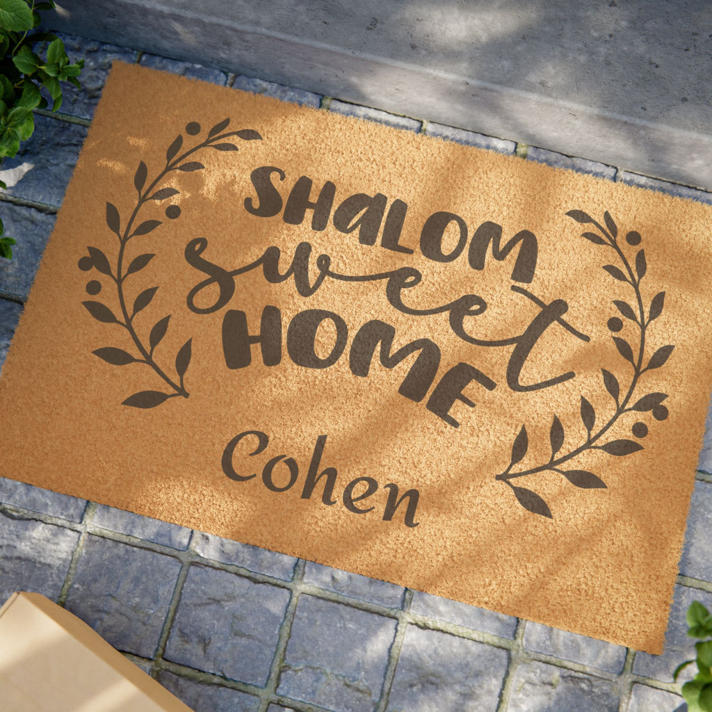 Personalized Shalom Sweet Home Welcome Mat