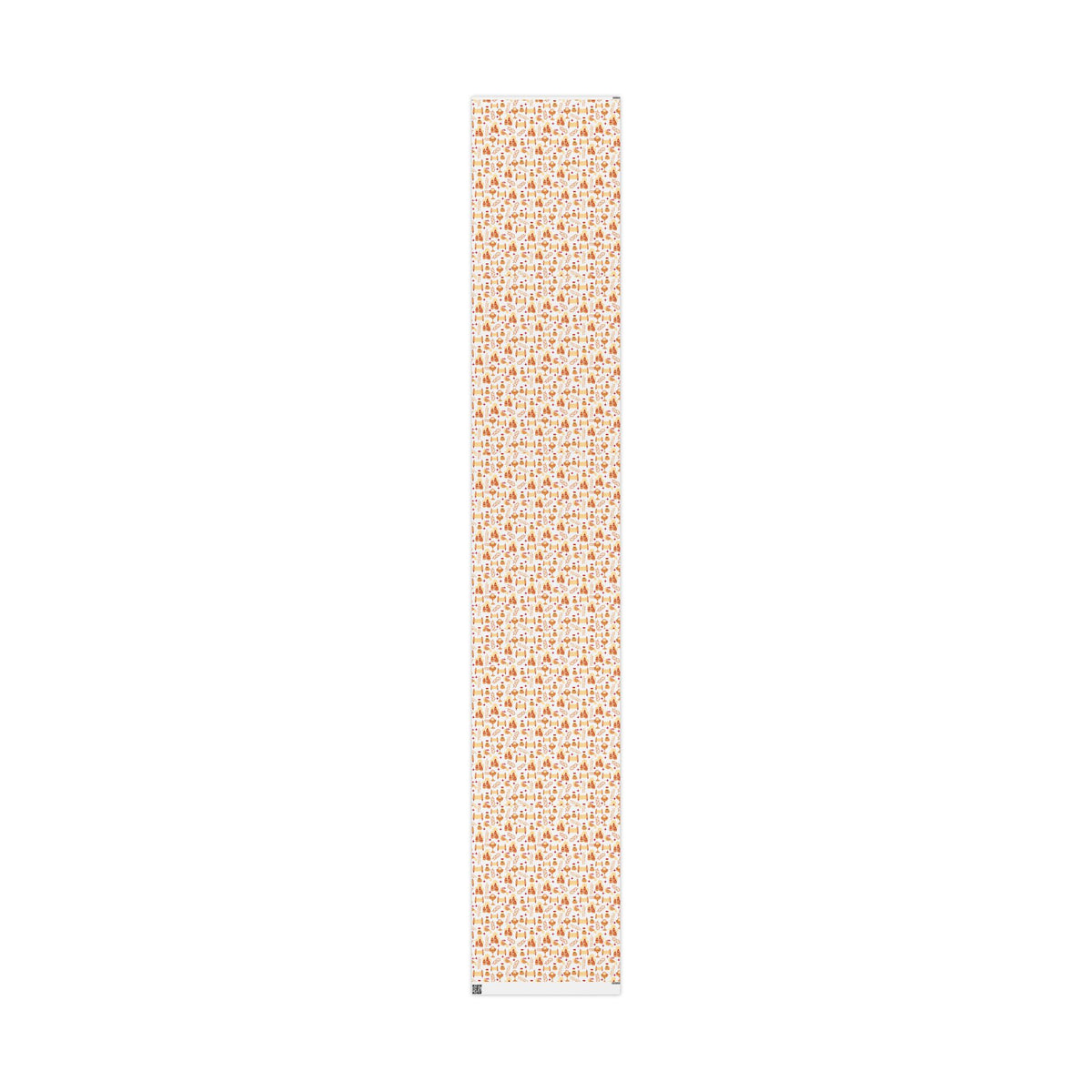 Golden Candle & Scroll Judaica Gift Wrap | Warm Red and Gold Holiday Wrapping Paper