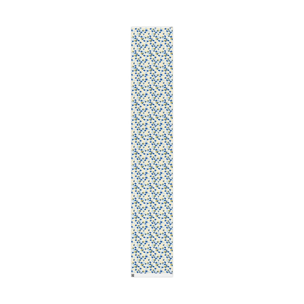 Blue Dove & Star of David Gift Wrap with Olive Branches and Dreidels
